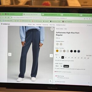 lululemon Softstreme High Rise Pant (Navy Blue)